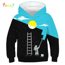 Galaxy Astronaut 3D Hoodies Kids Sweatshirt Boy Girl Outerwear 2019 Autumn Winter Long Sleeve Cartoon Hooded Coat Children Top 2024 - buy cheap