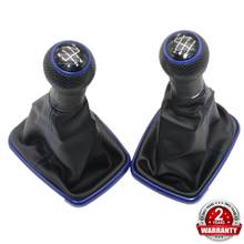 Perilla de caja de cambios con Bota de cuero para coche Seat Leon 2000, 2001, Toledo 1999, 2000, 2001, 5 / 6 velocidades, 12mm, línea azul 2024 - compra barato