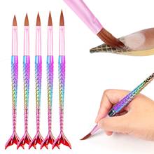 Gradient Mermaid Nail Art Gel Brush Painting Drawing Brush Pen For Acrylic UV Gel DIY Nail Design Manicure Tool DIY Nail Art 2024 - buy cheap