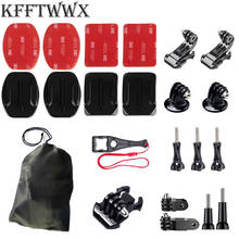 Kfftwwx-kit de acessórios para câmera, suporte tripé com 3 vias para capacete gopro hero 9, 8, 7, 6, 5, sjcam, sj8 pro, yi, 4k, eken h9r 2024 - compre barato