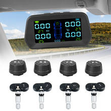 Sistema de monitoramento de pressão de pneu de carro, de energia solar, tpms, segurança automotiva, aviso de temperatura e pressão de pneu 2024 - compre barato