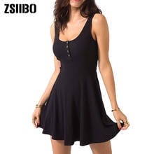 Vestido corto negro de tirantes para mujer, minivestido Sexy ajustado de cintura alta, color liso, informal, para discoteca, 2019 2024 - compra barato