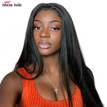 Ishow 13x6 Lace Frontal Wig Brazilian Bone Straight Human Hair Wig Pre Plucked 30 inch Transparent Lace Front Wig For Women 2024 - buy cheap