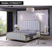 RAMA DYMASTY genuine leather soft bed modern design bed bett, cama fashion king/queen size bedroom furniture 2024 - buy cheap