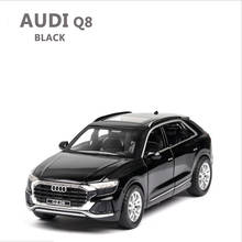 Audi q8 modelo de veículo de liga suv, coleção de veículo de alta simulação som e luz puxar para trás, brinquedos de menino para crianças 1/32 2024 - compre barato