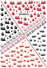 1pc 3D Nail Slider Red Black Flame Design Sticker skull Decals Adhesive  Fashion Manicure Tips Nail Art Decorations 2024 - buy cheap