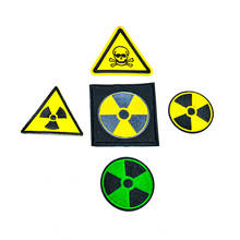 Emblema de símbolo de emergência para radiação aérea, símbolo de emergência para caminhadas domésticas, bordado, ferro, emblema para roupas, acessórios diy 2024 - compre barato