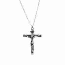 Collar con colgante de Cruz para hombre y mujer, cadena larga con diseño de cruz de Jesús, de Metal Vintage, estilo Punk, regalo religioso para fiesta 2024 - compra barato