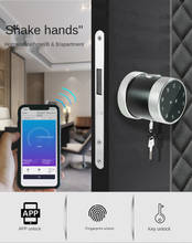 Умный дверной замок TTlock или Tuya, электронный Bluetooth замок с датчиком отпечатка пальца, с приложением/кодом/ключом/дактилоскопическим сенсором 2024 - купить недорого