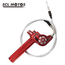 SCL MOTOS-empuñadura de acelerador de Gas de giro rápido para motocicleta, accesorio de aluminio CNC de 22mm, con Cable de acelerador de codo para Motocross 2024 - compra barato