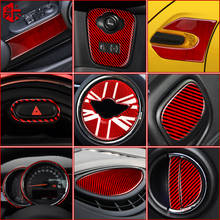 Cubierta de Panel de ventilación Interior de consola central, pegatina embellecedora de fibra de carbono roja para Mini Cooper F55 F56 Clubman F54, accesorios 2024 - compra barato