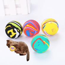 Игрушечный мяч для кошек, забавная Интерактивная тренировочная пена, Радужный мяч из ЭВА, игровая погремушка для жевания, погремушка для котят, цветной тренировочный мяч для домашних животных, игрушка 2024 - купить недорого