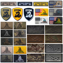 Infrared IR Reflective US Flags DTOM Embroidery Patch Animal Snake Tactical Badges PVC America Embroidered Patches Glow in Dark 2024 - buy cheap