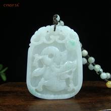 CYNSFJA Real Rare Certified Natural Grade A Burmese  Jadeite Men's Amulet Dragon Jade Pendant High Quality Hand Carved Best Gift 2024 - buy cheap