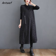 sleeveless black wool vintage for women casual loose long autumn winter vest dress elegant clothes 2021 ladies dresses 2024 - buy cheap