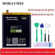 DORAYMI-batería BT15 BT41 BT51 BT53 BT65M BT66 BU10 para teléfono Meizu U10/ M3S/ MX5/ MX6/ MX4 PRO 6 6S/ PRO 6 Plus 2024 - compra barato