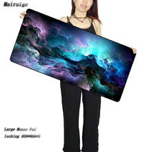 Mairuige Large Gaming Mouse pad Blue Purple Cloud Space Waterproof Extended Lock Edge Computer Desk Notbook For CSGO Dota 2 LOL 2024 - buy cheap