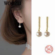 WOOZU-Pendientes de plata de ley 925 auténtica para mujer, joyería fina de compromiso, Perla Barroca, circonita, 2021 2024 - compra barato