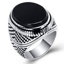 Novo anel de joalheria da moda, anéis de aço inoxidável preto, anel de dedo clássico para casamento, presente de aniversário, festa vintage 2024 - compre barato