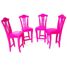 4 шт./лот, детский розовый высокий стул, настольное кресло 1/6 для кукольного домика Барби, кукольный домик, мебель, игровой домик, игрушки 2024 - купить недорого