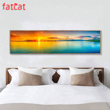 FATCAT large 5D Diy Daimond Painting Sunrise Sea Mountain Diamond Painting Round Rhinestone Embroidery landscape decor AE1212 2024 - buy cheap