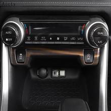Pegatina de madera ABS para consola central de coche, cubierta embellecedora de marco de botón de calefacción de asiento para Toyota RAV4, RAV 4, 2019, 2020 2024 - compra barato