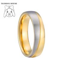 Unique two tone golden stainless steel finger ring for men boys marriage alliances jewelry wedding rings male 2024 - buy cheap