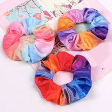 Diamond Velvet Scrunchie Tie Dyeing Women Girls Elastic Hair Rubber Bands Gum Gradient Color Hair Ring 2024 - buy cheap