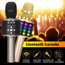 Handheld Wireless Bluetooth Microphone Speaker Professional Colorful LED Microphone Karaoke Music Player Singing Mic KTV Party 2024 - buy cheap