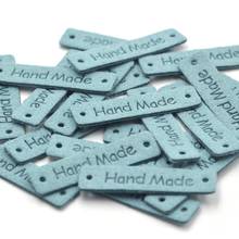 KALASO 20Pcs Handmade Labels Tags Clothes Garment Blue Labels Hand Made Handicrafts Bags DIY Craft Sewing Supplies Accessories 2024 - buy cheap