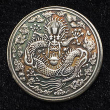 Китайская талисман, монета дракона, летающий дракон, настоящие золотые и серебряные монеты, волшебные монеты, художественная коллекция, монеты, рождественский подарок, маска 029 2024 - купить недорого