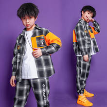 Children Ballroom Hip Hop Festival outfits Jacket Casual Pants Girl Boys Jazz Dance Costume Clothes Wear Kids carnaval clothes 2024 - buy cheap