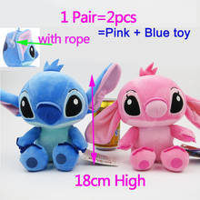1pair 2pcs 7inch Doll Mini Lil_o Stitc_h Plush Stuffed Animal Toys Key Chain Plushie Children Baby Birthday Christmas Gift 2024 - buy cheap