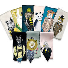 Bufanda de seda para mujer, pañuelo pequeño y delgado con diseño de animales, cintas de asa para bolso, bufanda de cabeza de marca a la moda, 2021 2024 - compra barato