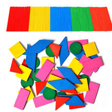 Palos de enseñanza Montessori de matemáticas de madera para niños, fichas con forma geométrica, bloques geométricos 3D, juguetes de matemáticas para niños 2024 - compra barato