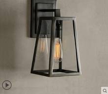 Industrial wind retro creative restaurant bar aisle balcony porch outdoor waterproof glass wall lamps 2024 - buy cheap