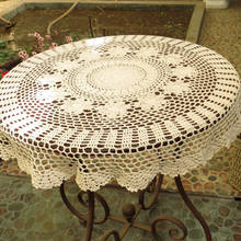 Handmade Vintage Crochet Coasters Cotton Lace Cup Mat Placemat 70/80/90/100/110CM RD Shabby Chic DIY Crocheted Table Cloth 2024 - buy cheap