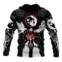 Vikings Tattoo Yin And Yang Wolf 3D Print XS-7XL Hoodie Man Women Harajuku Outwear Zipper Pullover Sweatshirt Casual Unisex-1 2024 - buy cheap