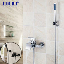 JIENI Bathroom Waterfall Spout Wall Mounted Bathroom Bath Tap Mixer Matte Black Bathtub Faucet Wall Mounted Mixer Tap Faucet Set 2024 - buy cheap