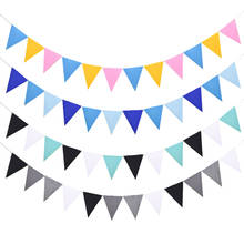 4M 12 Multicolor Pink Blue Grey pennant Garland Banners Curtain For Girl Boy Baby Shower Birthday Party Hanging Room Decoration 2024 - buy cheap