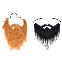 2Pcs Funny Halloween Fake Beards Masquerade Facial Cosplay False Mustache 2024 - buy cheap