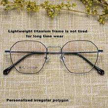 2022 New Korean Fashion Retro Round Titanium Glasses Frames Men 7766 Polygon Spectacles Myopia Eyeglasses Women Oculos De Grau 2024 - buy cheap