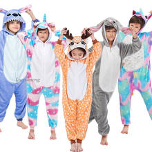 Pijamas de flanela para crianças, macacão de dormir para meninos e meninas, fantasia de animais, unicórnio e kigurumi 2024 - compre barato