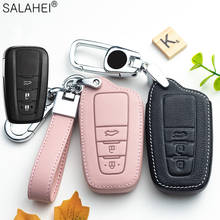 New Leather For Car Key Cover Case Accessories Keychain Covers Protect For Toyota Prius Camry Corolla C-HR CHR RAV4 Prado 2018 2024 - buy cheap