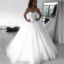 ANGELSBRIDEP бальное платье с сердечком свадебное платье 2021 богемное Очаровательное платье с аппликацией длиной до пола тюлевые Свадебные платья для невесты 2024 - купить недорого