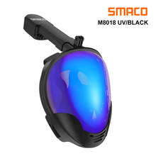 Smaco-máscara de mergulho m8018, snorkel de rosto inteiro antiembaçante, suporte para câmera, visão panorâmica de 180 graus 2024 - compre barato