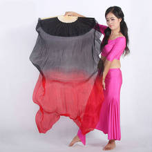 Silk Dance Fan Black and Red Gradient Color Foldable Elegant Belly Dance Hand Fan Performance Props Abanicos De Mano 2024 - buy cheap