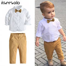 Новый джентльменский комплект одежды для маленьких мальчиков, высококачественный Детский костюм, куртка + футболка + штаны, спортивный костюм из 3 предметов, весенняя одежда для мальчиков 2024 - купить недорого