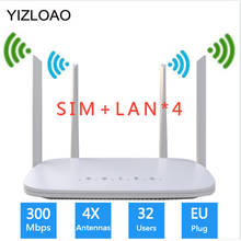 YIZLOAO Unlock 300Mbps Router 4G LTE Wifi US CPE 4 High Gain antenna Mobile hotspot LAN RJ45 port + sim card slot Network Router 2024 - buy cheap
