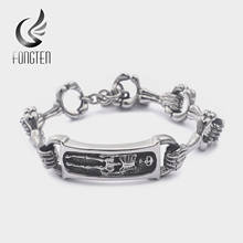 Fongten Skeleton Bracelet Men Stainlessl Steel Punk Retro viking Bracelets Bangles Mens Fashion Jewelry 2024 - buy cheap